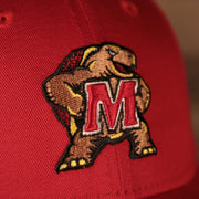 Close up of the Maryland Terrapins logo on the front of the University of Maryland Terrapins The League 940 9Forty Adjustable Dad Hat