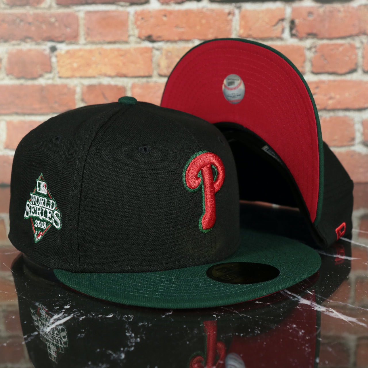 Philadelphia Phillies 2008 World Series Side Patch Red Bottom 5950 Fitted Cap | Italian Luxury