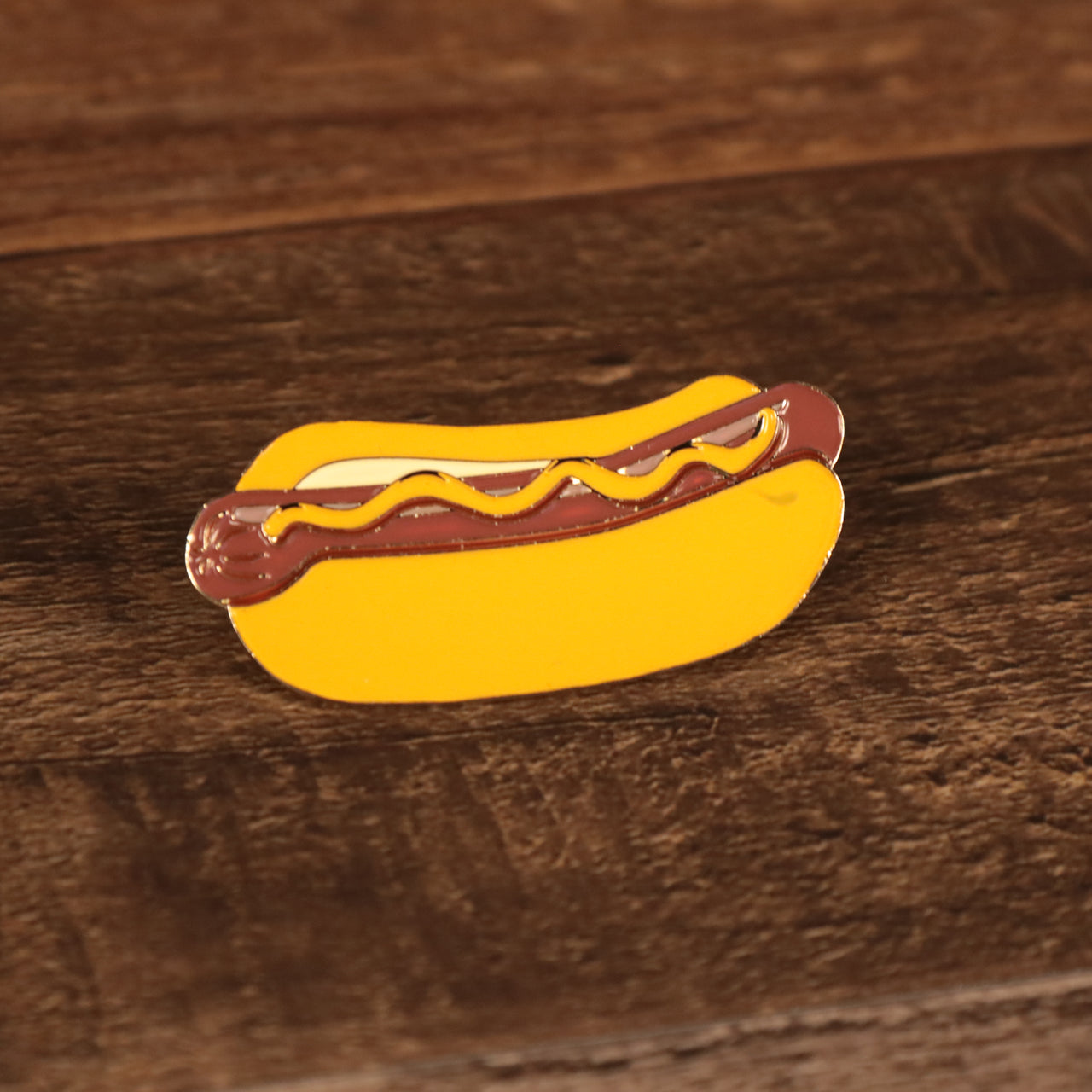 New York Hot Dog With Mustard Fitted Cap Pin | Enamel Pin For Hat
