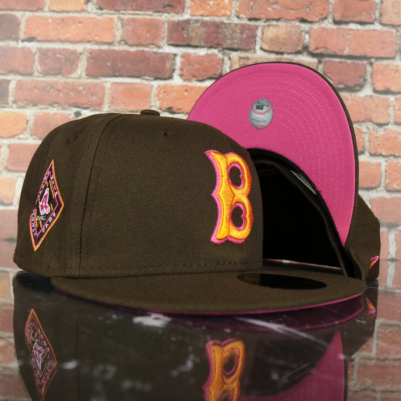 Cooperstown Boston Red Sox Coffee Shop 1946 All Star Game Fenway Park Side Patch 59Fifty Fitted Cap | Donut Pack Walnut 59Fifty