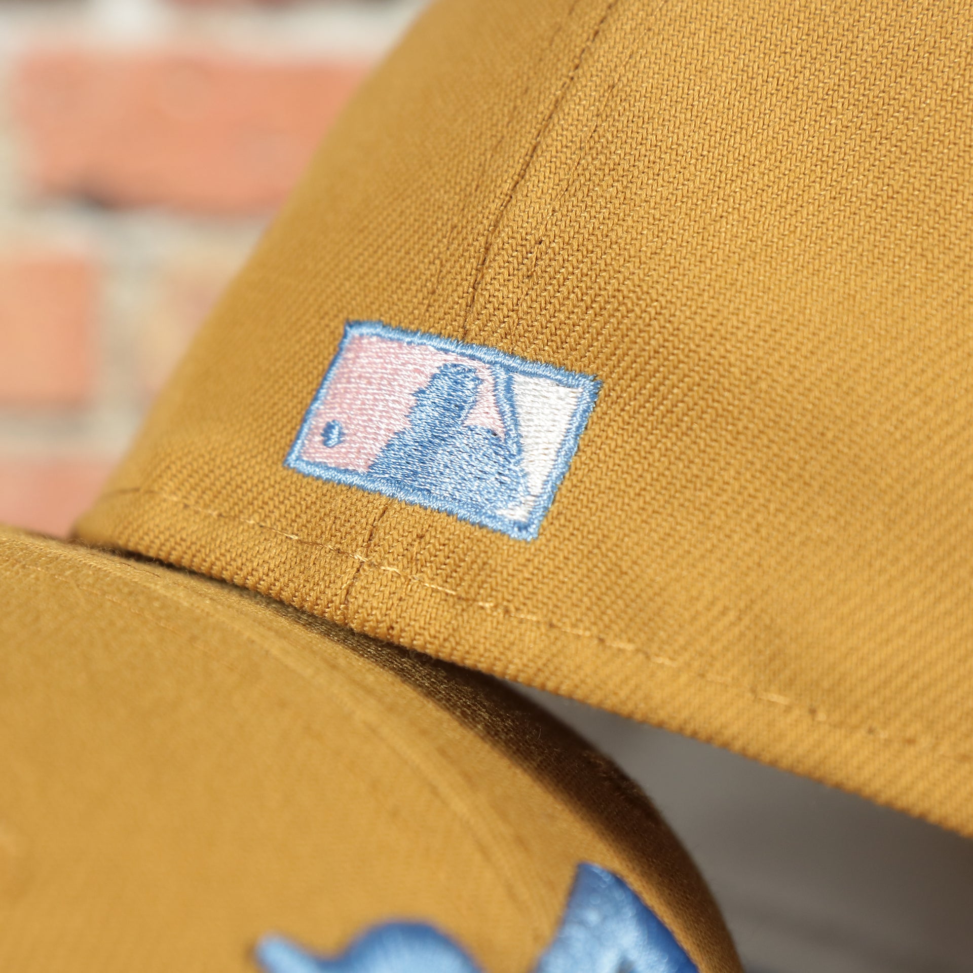 cooperstown batterman logo on the Philadelphia Phillies Cooperstown 1910 Logo 100th Anniversary Side Patch Icy Blue UV 59Fifty Fitted Cap | "English Toffee" Hoagie Pack