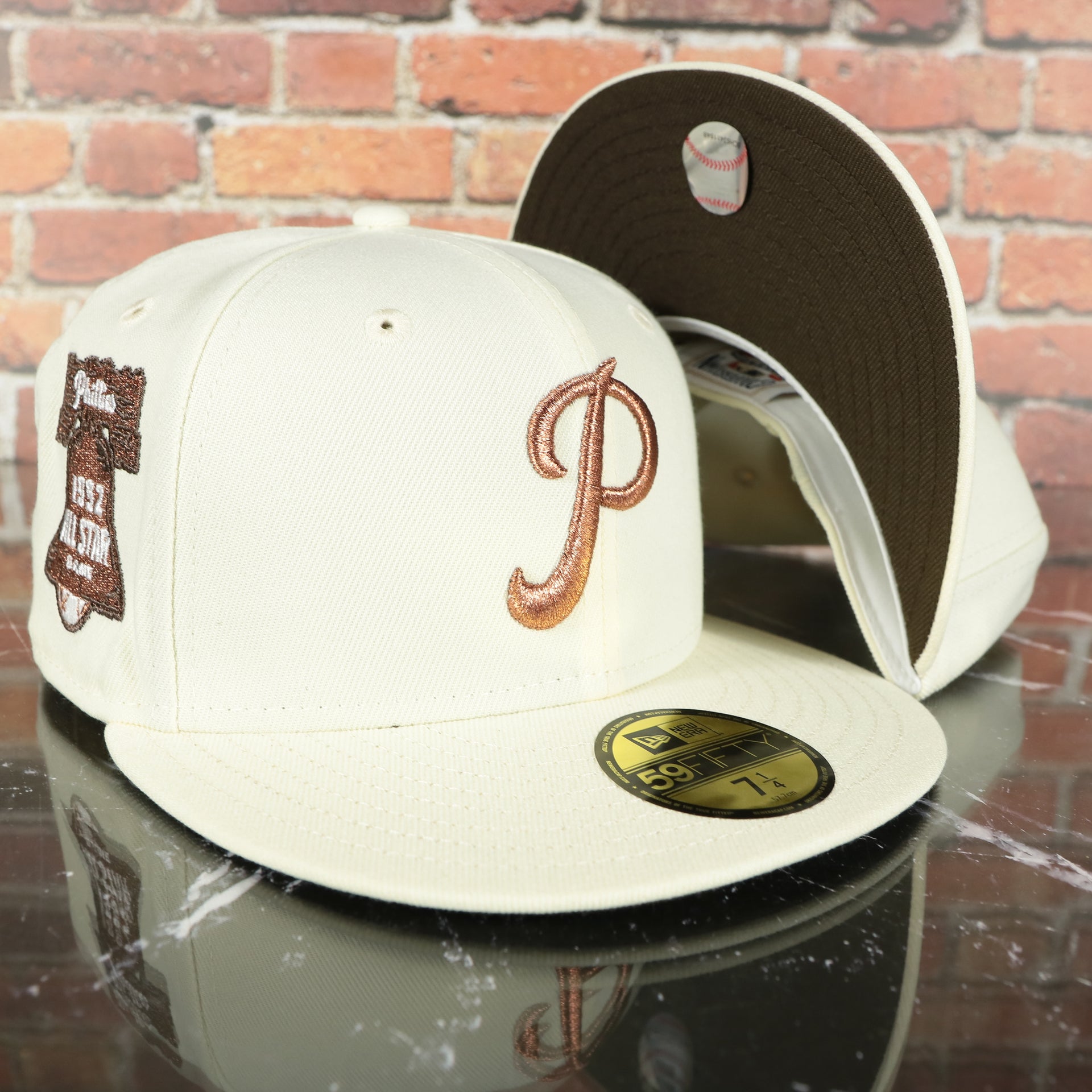 Philadelphia Phillies Cooperstown 1952 All Star Game Side Patch Walnut UV 59Fifty Fitted Cap | "Milk With Coffee" Hoagie Pack