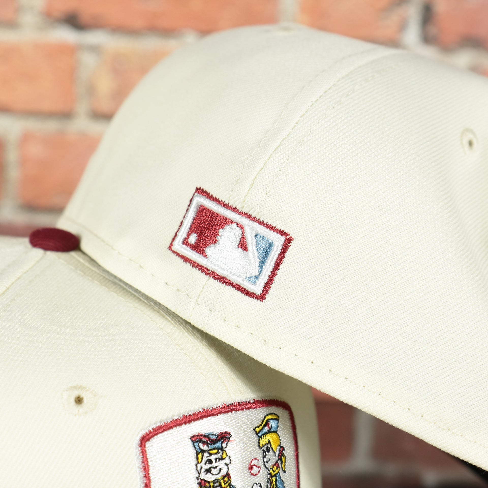 cooperstown batterman logo on the Phil and Phyllis Quakers Cooperstown World Champions Retro Philadelphia Phillies 59Fifty Fitted Cap | New Era Off White 59Fifty