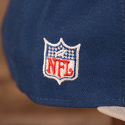 Close up of the vintage NFL logo on the Baltimore Colts 1961-1978 Throwback Logo Vintage NFL 9Fifty Snapback Hat