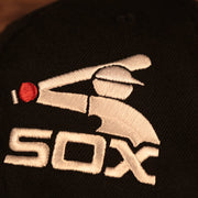 Close up of the White Sox logo on the back of the Chicago White Sox "Pride Patch" All Over Gray Bottom Side Patch 59Fifty Fitted Cap