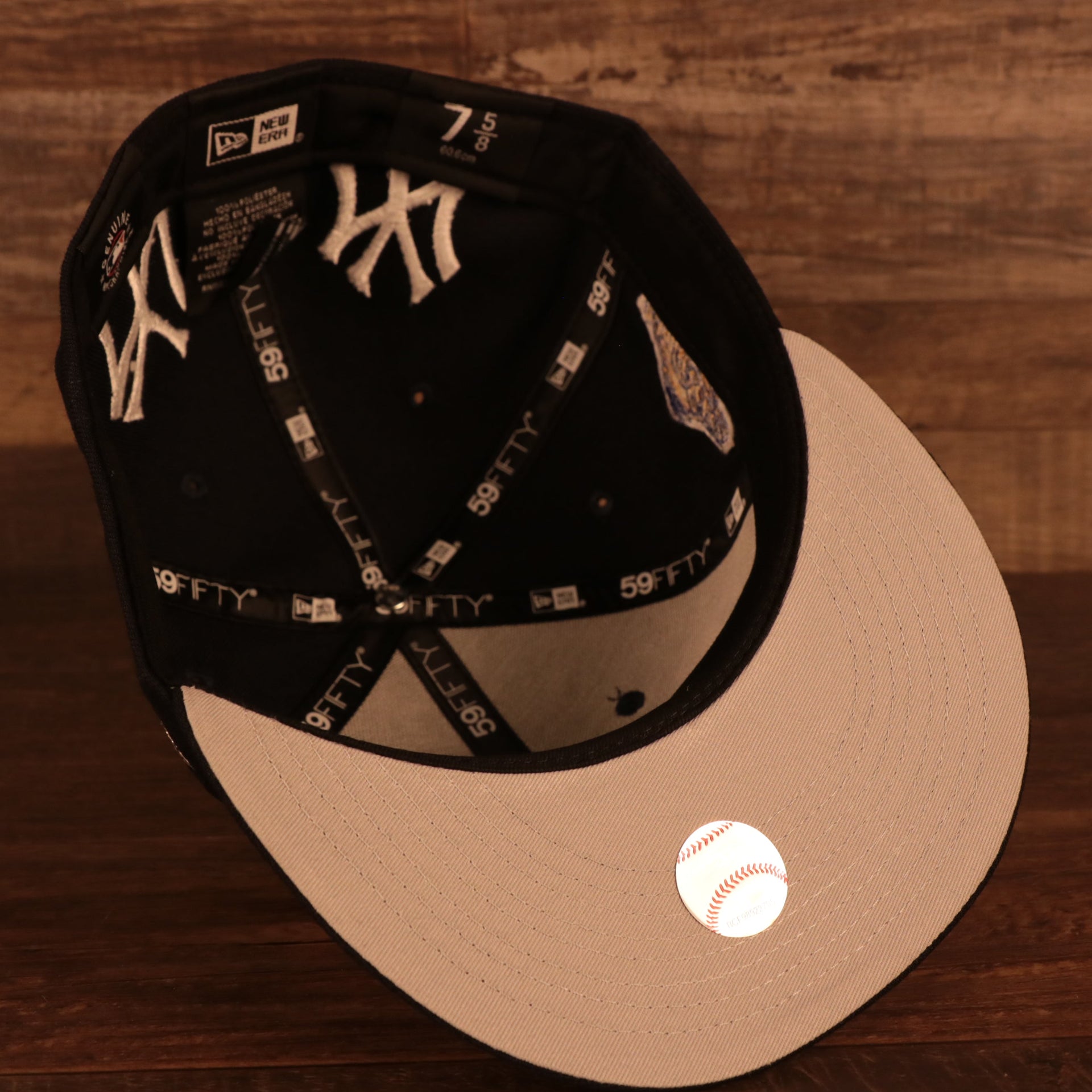 Interior of the New York Yankees "Patch Pride" All Over Gray Bottom Side Patch 59Fifty Fitted Cap