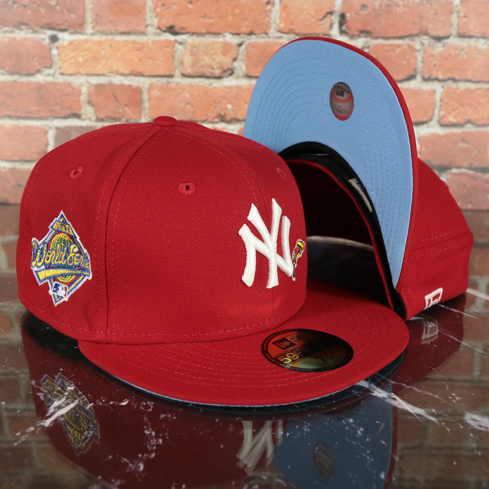 New York Yankees 1996 World Series Side Patch Icy Blue Bottom 5950 Fitted Cap | Pizza Slice