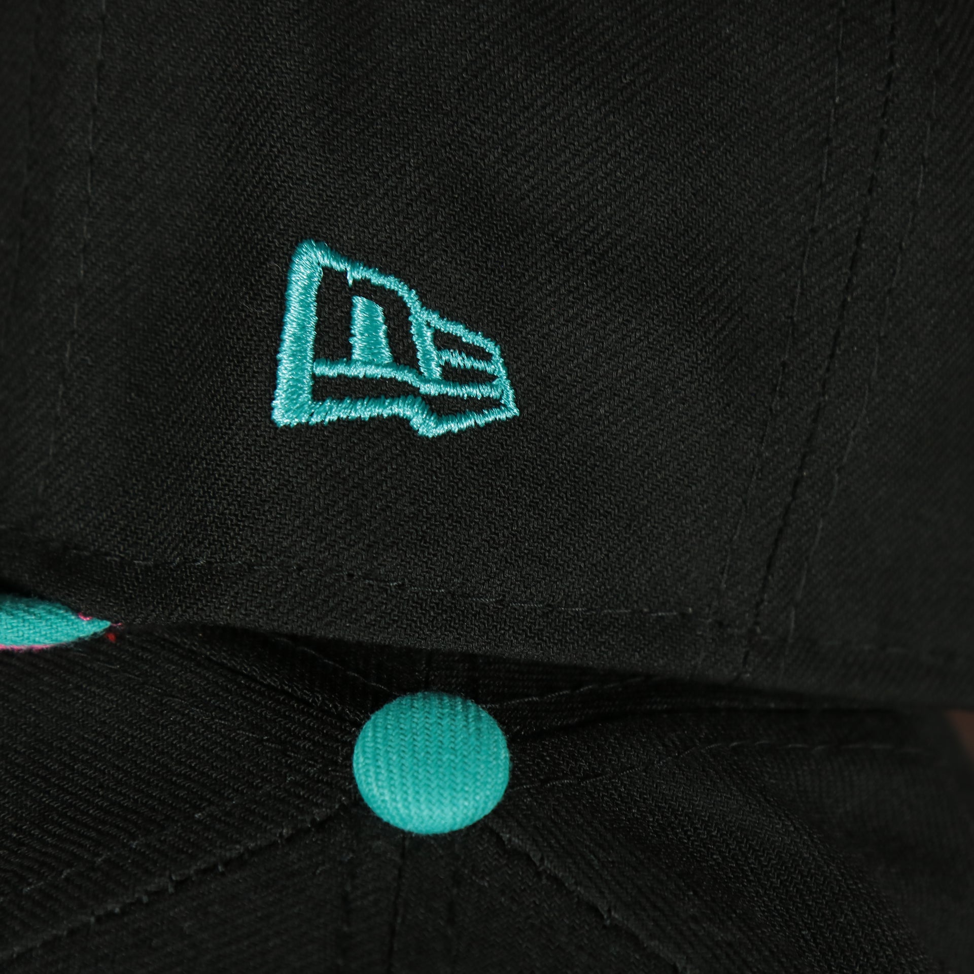 new era logo on the Florida Marlins 2003 World Series 100th Anniversary Side Patch 59FIFTY Fitted Cap | Vice Blue Pack