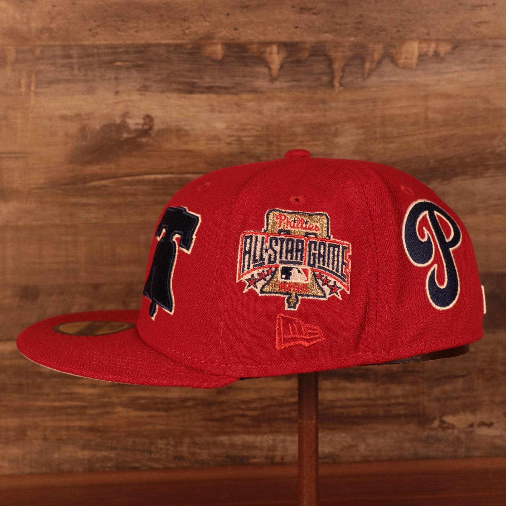 Wearer's left of the Philadelphia Phillies "Patch Pride" All Over Gray Bottom Side Patch 59Fifty Fitted Cap