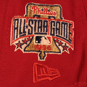 Close up of the 1996 All Star Game side patch on the Philadelphia Phillies "Patch Pride" All Over Gray Bottom Side Patch 59Fifty Fitted Cap