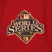 Close up of the 2008 World Series side patch logo of the Philadelphia Phillies "Patch Pride" All Over Gray Bottom Side Patch 59Fifty Fitted Cap