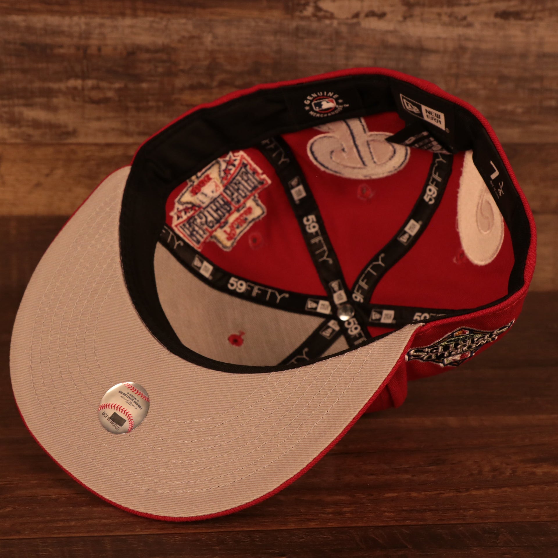 Gray under visor of the Philadelphia Phillies "Patch Pride" All Over Gray Bottom Side Patch 59Fifty Fitted Cap