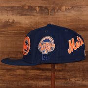 Wearer's left of the New York Mets "Patch Pride" All Over Gray Bottom Side Patch 59Fifty Fitted Cap