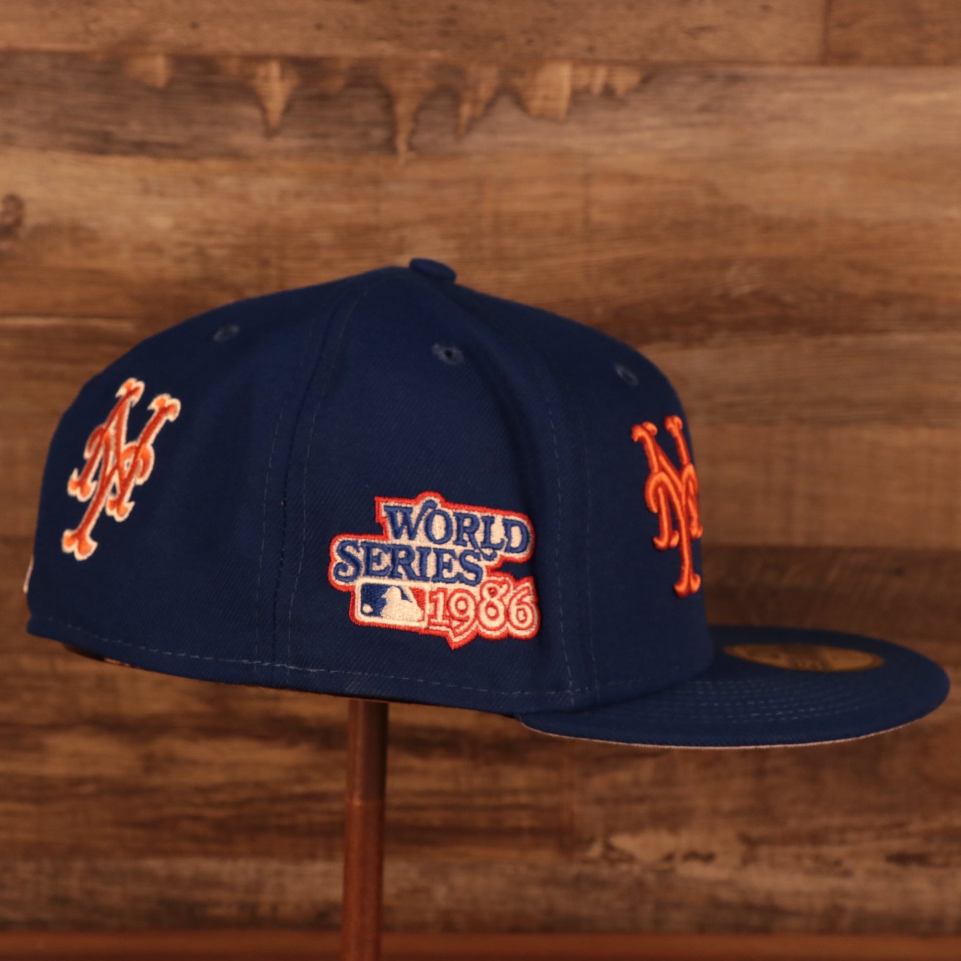 Wearer's right of the New York Mets "Patch Pride" All Over Gray Bottom Side Patch 59Fifty Fitted Cap