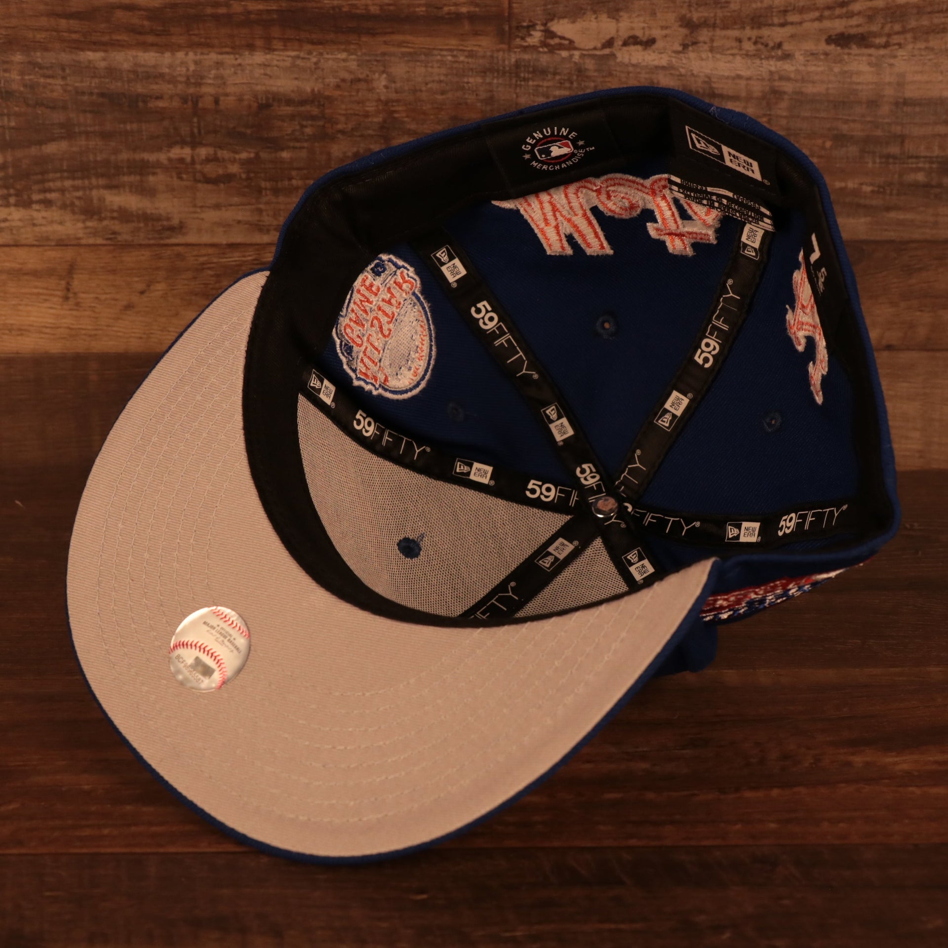 Gray under visor of the New York Mets "Patch Pride" All Over Gray Bottom Side Patch 59Fifty Fitted Cap