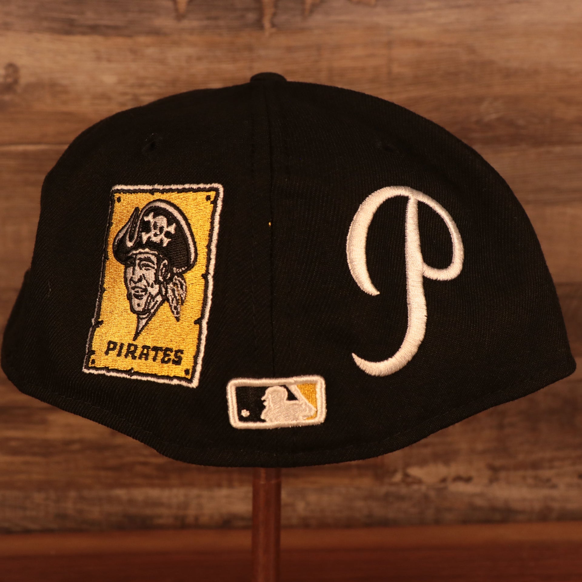Back of the Pittsburgh Pirates "Patch Pride" All Over Gray Bottom Side Patch 59Fifty Fitted Cap