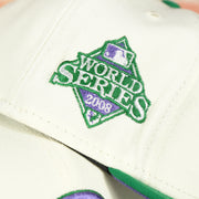 2008 world series patch on the Cooperstown Philadelphia Phillies 2008 World Series Side Patch 59Fifty Fitted Cap | Pizza Pack Off White/Green 59Fifty