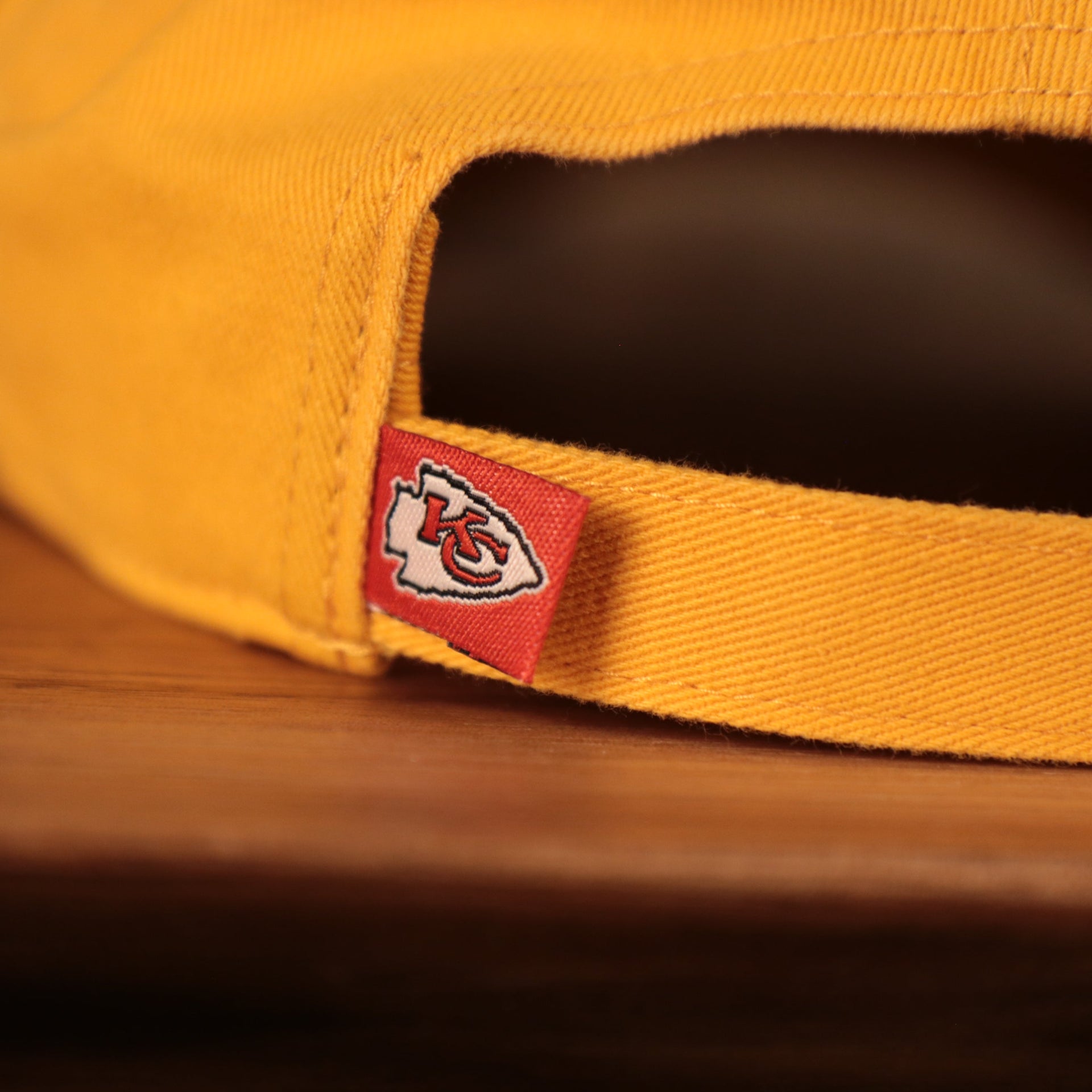 chiefs tag on the back of the Kansas City Chiefs Yellow Adjustable Dad Hat