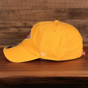 wearers left side of the Kansas City Chiefs Yellow Adjustable Dad Hat