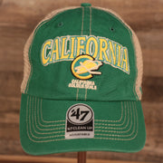 front of the California Golden Seals Green and Yellow Retro Adjustable Trucker Dad Hat