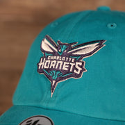logo shot of the Charlotte Hornets Cyan Adjustable Dad Hat