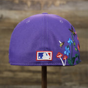 The backside of the Cooperstown Arizona Diamondbacks Gray Bottom Bloom Spring Embroidery 59Fifty Fitted Cap | Purple 59Fifty Cap