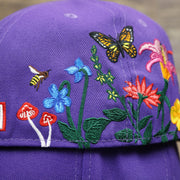 The backside of the Bloom Patch on the Cooperstown Arizona Diamondbacks Gray Bottom Bloom Spring Embroidery 59Fifty Fitted Cap | Purple 59Fifty Cap