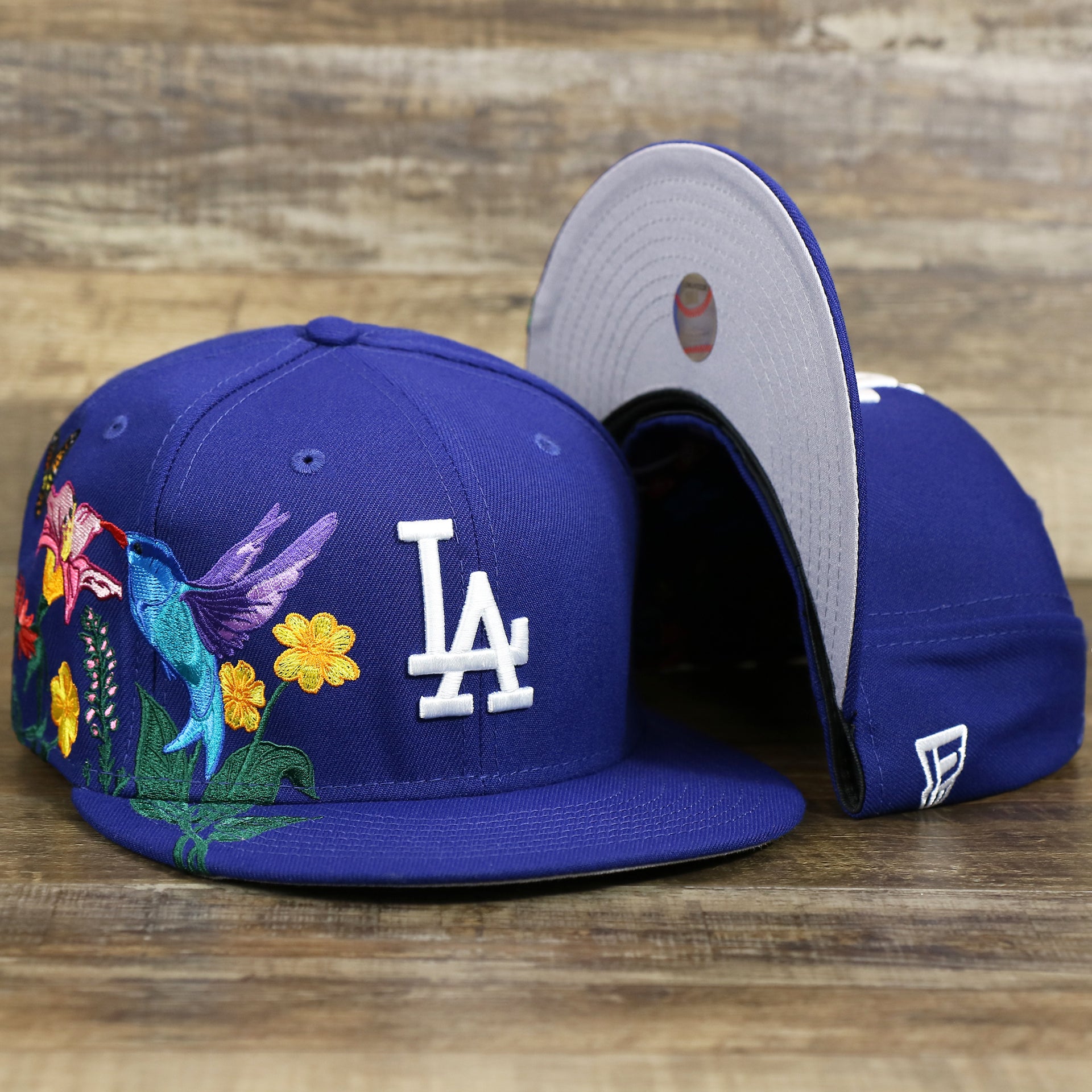 The Los Angeles Dodgers Gray Bottom Bloom Spring Embroidery 59Fifty Fitted Cap | Royal Blue 59Fifty Cap