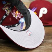 The undervisor on the Cooperstown Philadelphia Phillies Gray Bottom Bloom Spring Embroidery 59Fifty Fitted Cap | Maroon 59Fifty Cap