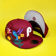 The Cooperstown Philadelphia Phillies Gray Bottom Bloom Spring Embroidery 59Fifty Fitted Cap | Maroon 59Fifty Cap with a gray bottom