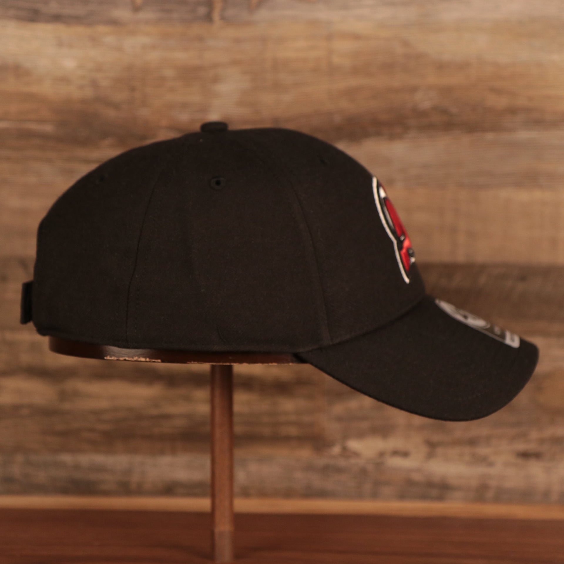 wearers right side of the New Jersey Devils Black Adjustable Dad Hat