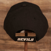 back side of the New Jersey Devils Black Adjustable Dad Hat