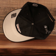 underside of the New Jersey Devils Black Adjustable Dad Hat