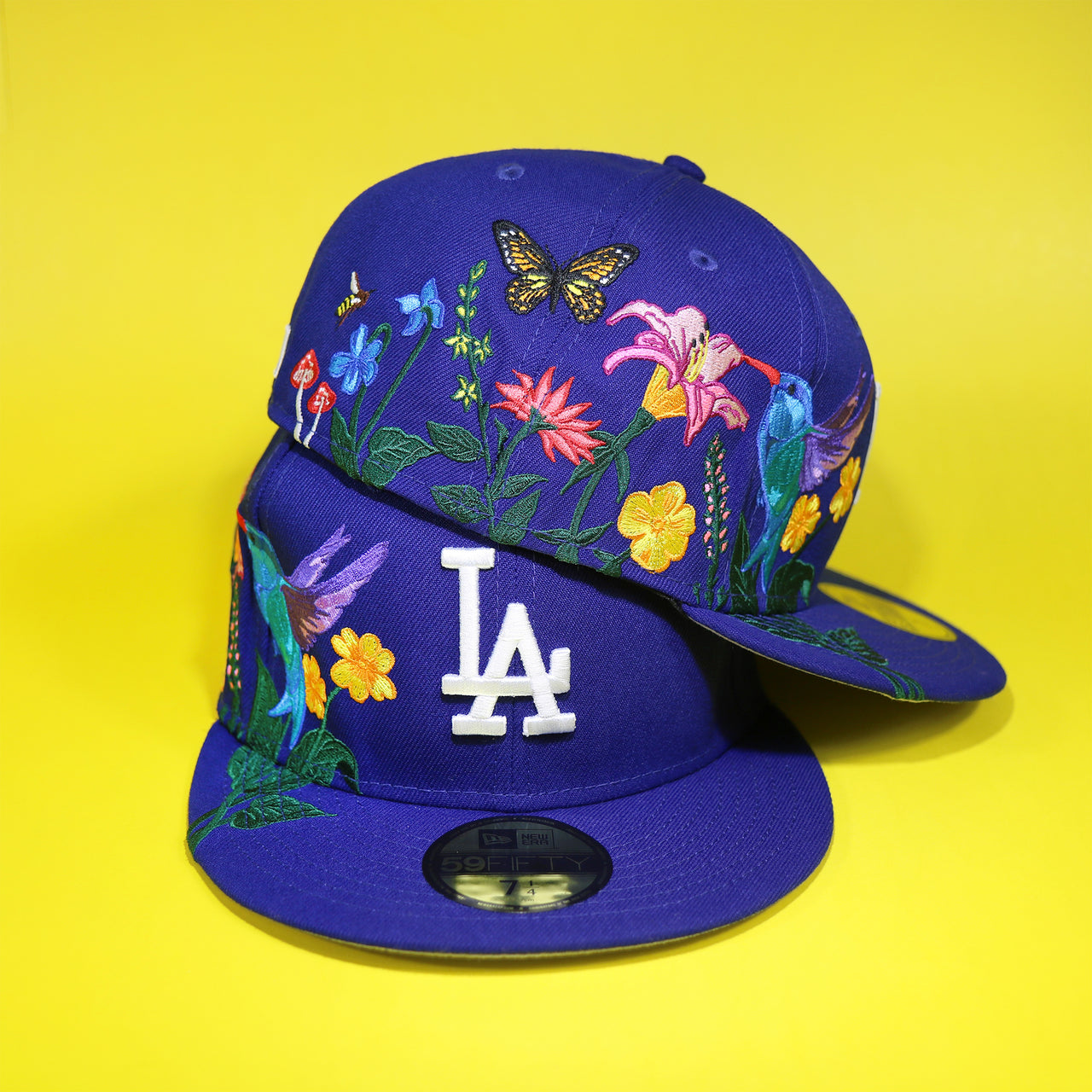 Los Angeles Dodgers Gray Bottom Bloom Spring Embroidery 59Fifty Fitted Cap | Royal Blue 59Fifty Cap