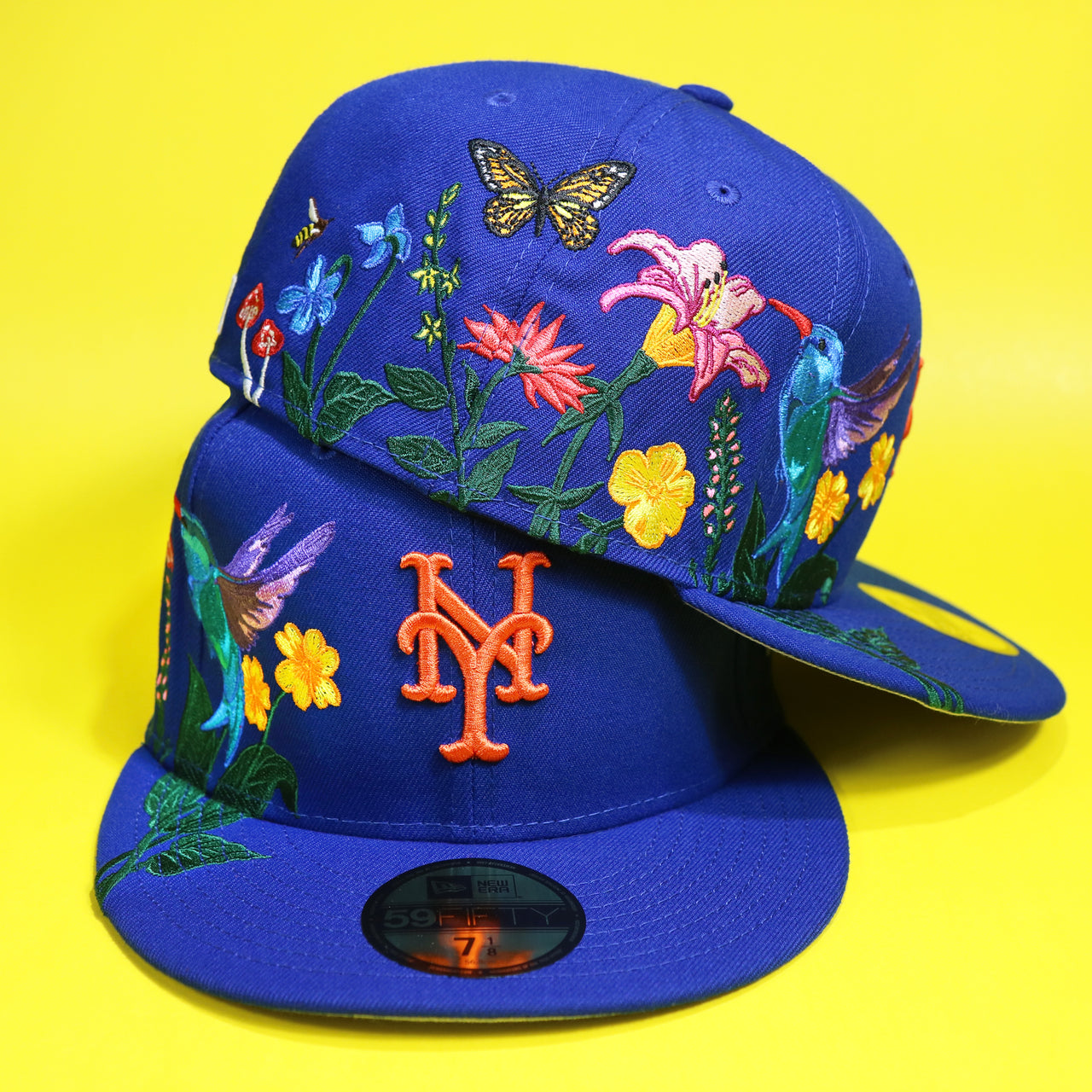 The New York Mets Gray Bottom Bloom Spring Embroidery 59Fifty Fitted Cap | Royal Blue 59Fifty Cap
