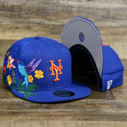 The New York Mets Gray Bottom Bloom Spring Embroidery 59Fifty Fitted Cap | Royal Blue 59Fifty Cap