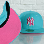 Pink undervisor of the New York Yankees Cooperstown 2008 All Star Game Magenta Under Bottom 59FIFTY Fitted Cap | Vice Blue Pack