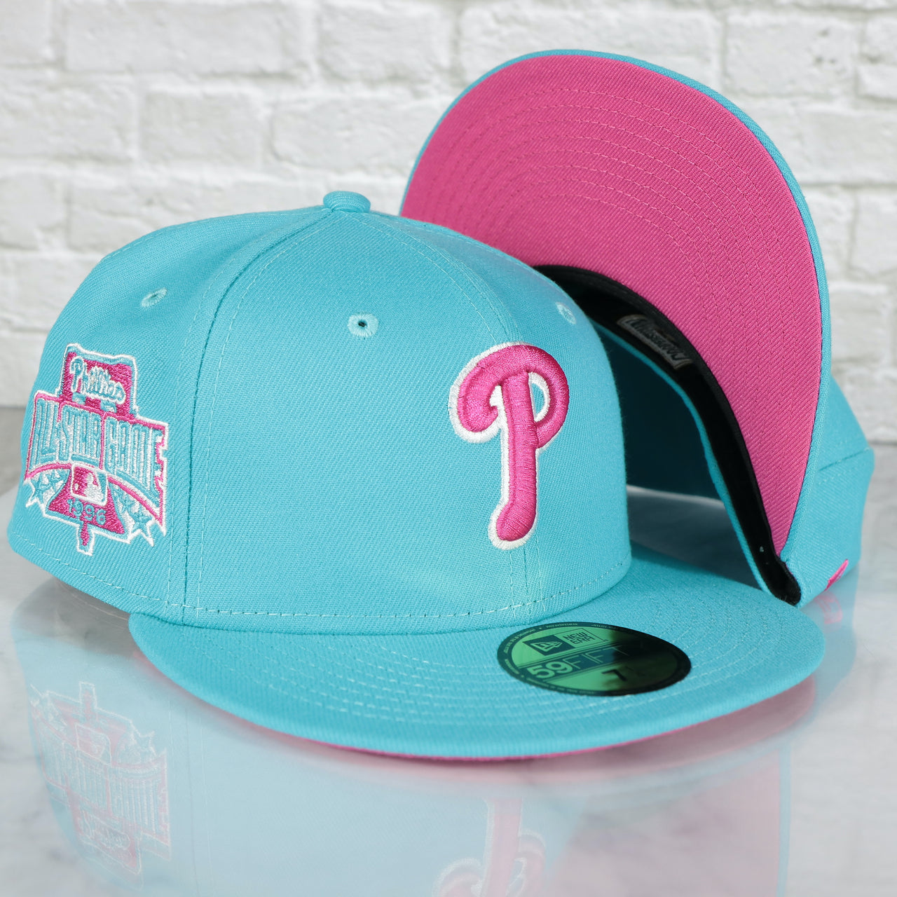 Philadelphia Phillies 1996 All Star Game Magenta Bottom 59FIFTY Fitted Cap | Vice Blue Pack