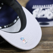 The Gray Undervisor on the Georgetown Hoyas Team Script Gray Bottom 9Fifty Snapback | Navy Blue And Gray Snap Cap