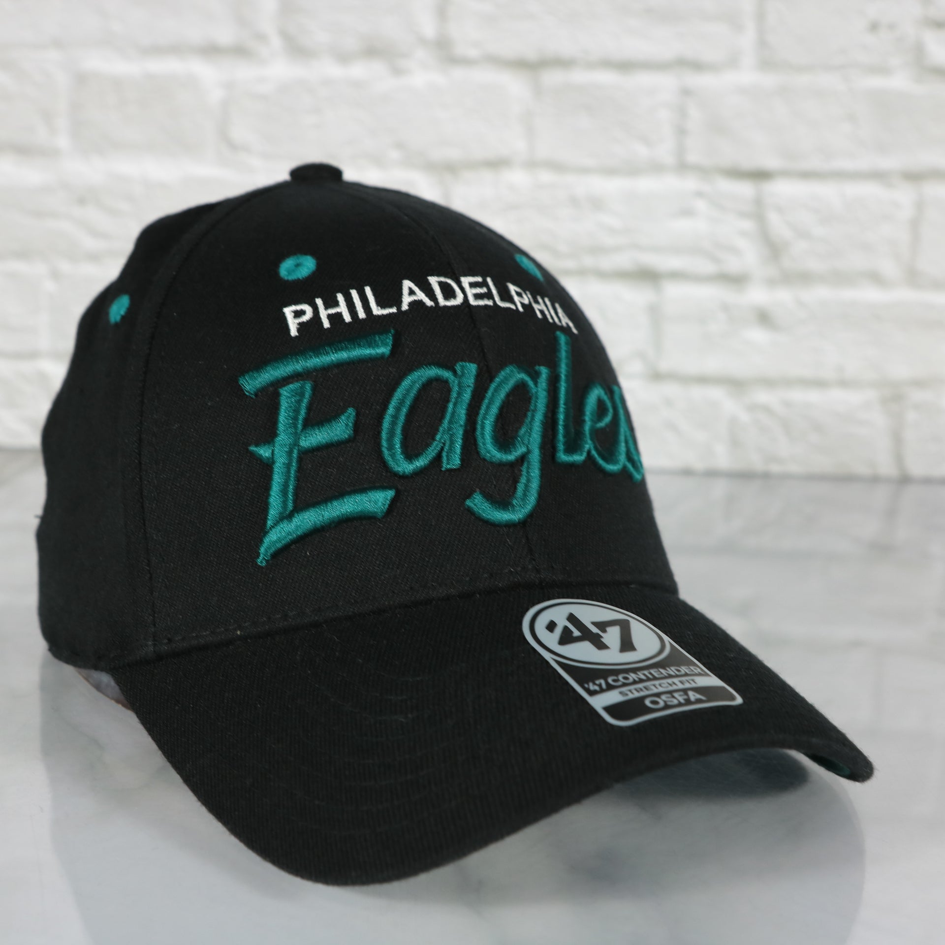 Philadelphia Eagles Vintage Script '47 Brand Contender Flexfit Cap