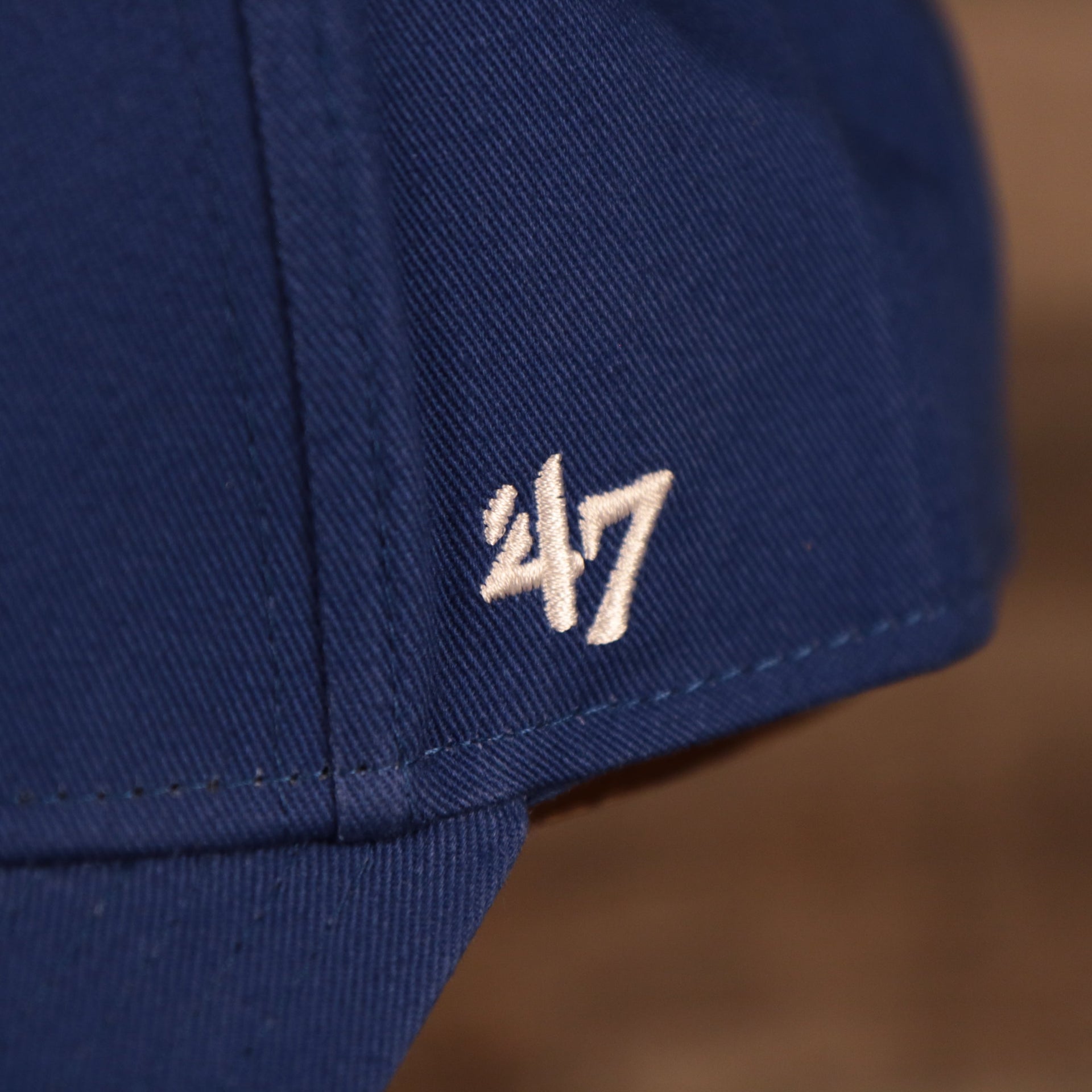 47 brand logo on the Tampa Bay Lightning Royal Blue Adjustable Dad Hat