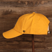wearers left side of the Pittsburgh Steelers Yellow Adjustable Dad Hat