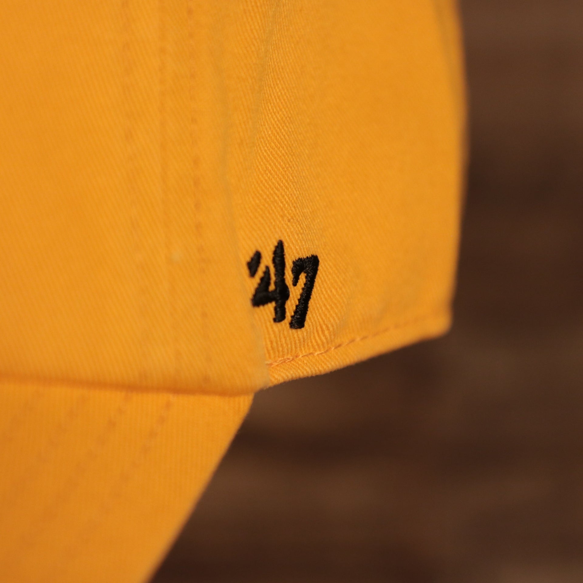 47 brand logo on the Pittsburgh Steelers Yellow Adjustable Dad Hat