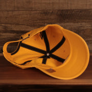 underside of the Pittsburgh Steelers Yellow Adjustable Dad Hat