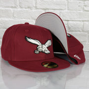 Philadelphia Eagles Throwback Logo Retro Cooperstown Phillies Colorway Gray Bottom 59Fifty Fitted Cap