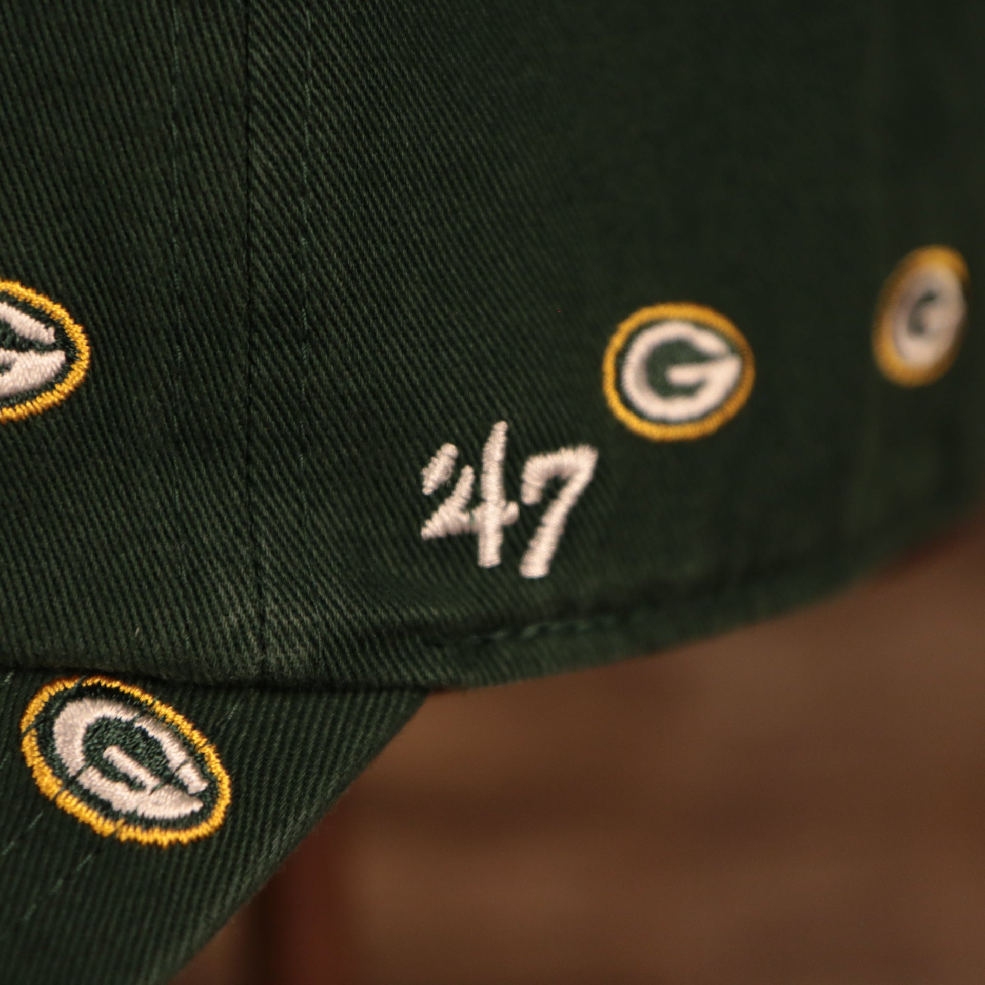47 brand logo Green Bay Packers All Over Logo Patch Green Adjustable Dad Hat