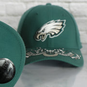 midnight green under visor on the Philadelphia Eagles 2019 NFL Draft Team Color Midnight Green 39Thirty Flexfit Cap