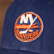 islanders logo on the front of the New York Islanders Royal Blue Adjustable Dad Hat