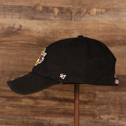 wearers left side of the Los Angeles Lakers Black Adjustable Dad Hat
