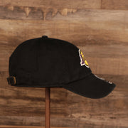 wearers right side of the Los Angeles Lakers Black Adjustable Dad Hat